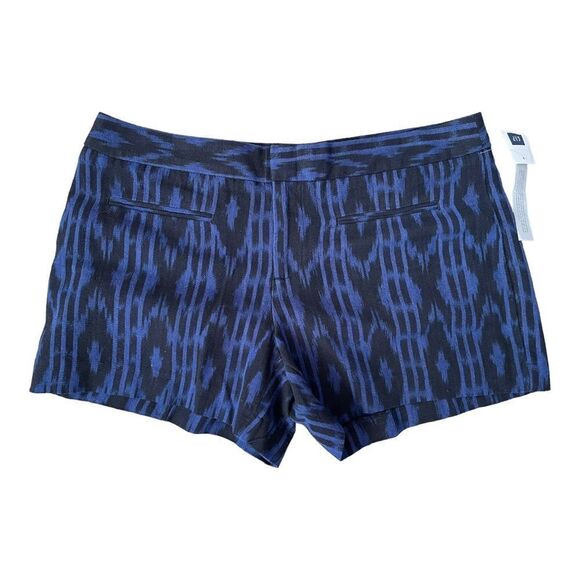 NWT Gap Ikat Blue Black Shorts Size 6 Casual - Picture 1 of 5